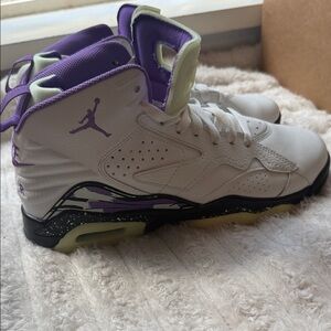 Jordan Kids Sneakers White Purple Black